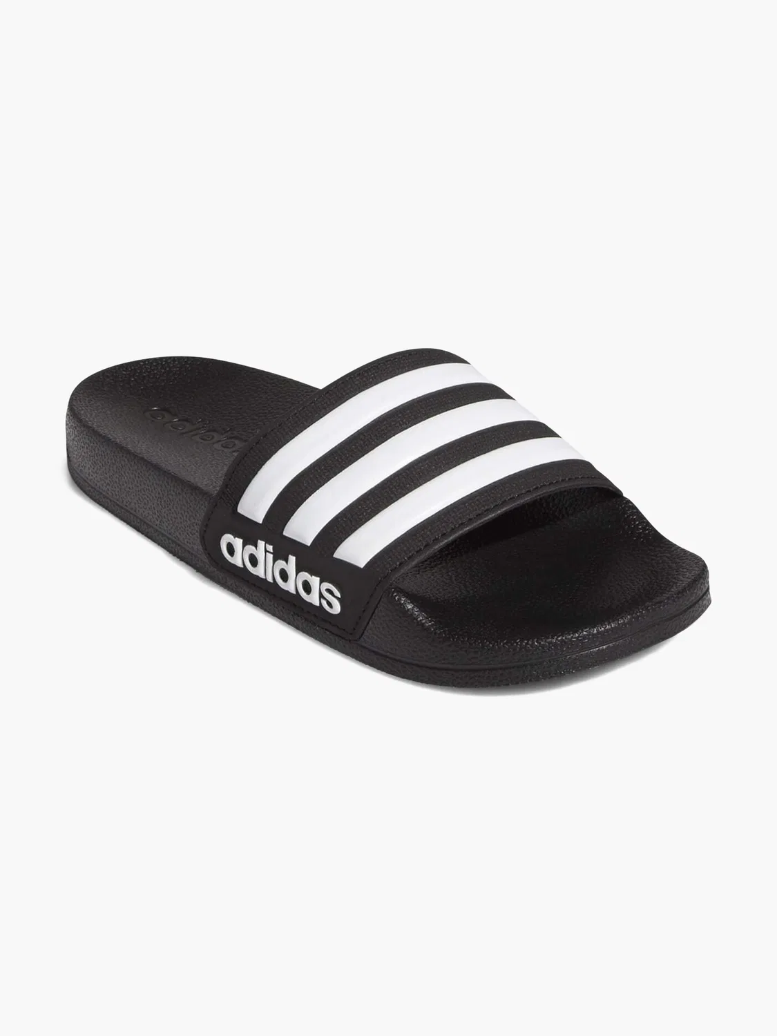 Детские шлепанцы с полосками Adidas Adilette, черный — фото 3