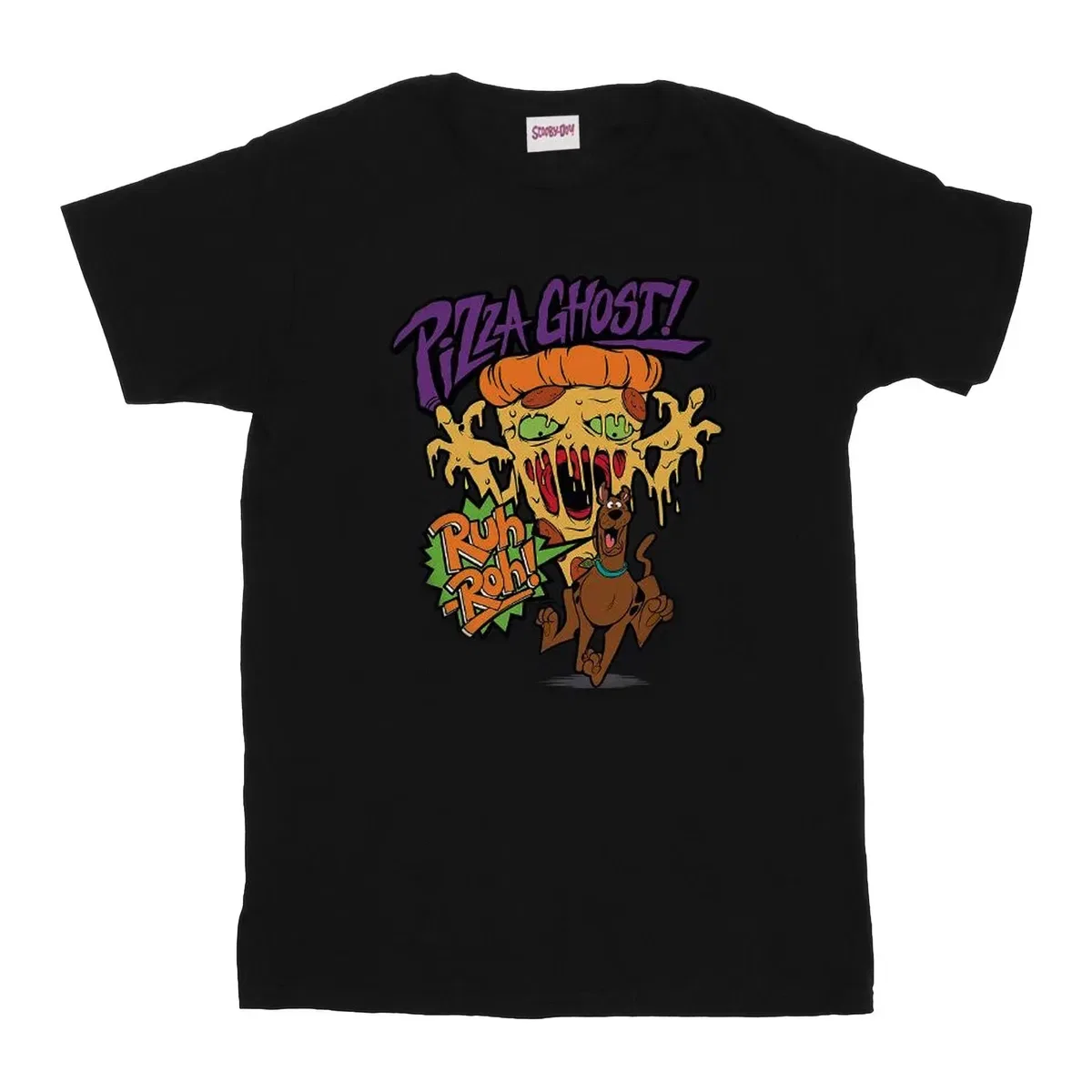 Футболка с принтом Pizza Ghost Scooby Doo, Black — фото 3