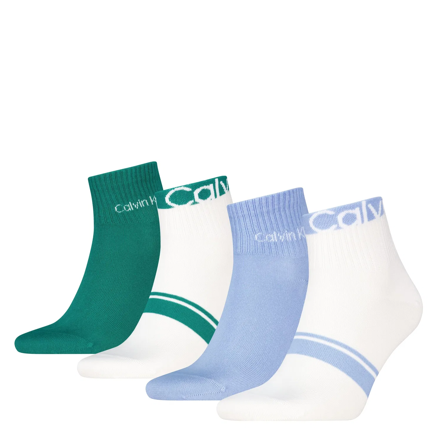 Мужские короткие носки с логотипом Calvin Klein, Blue/Jade Green