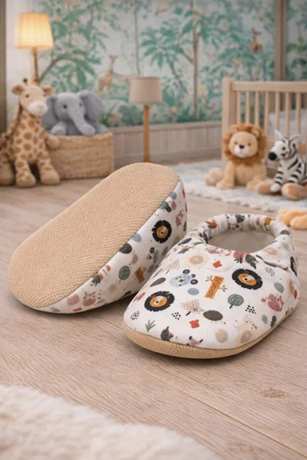Детские пинетки для новорожденных хлопковые с узором Pico Baby, Ecru