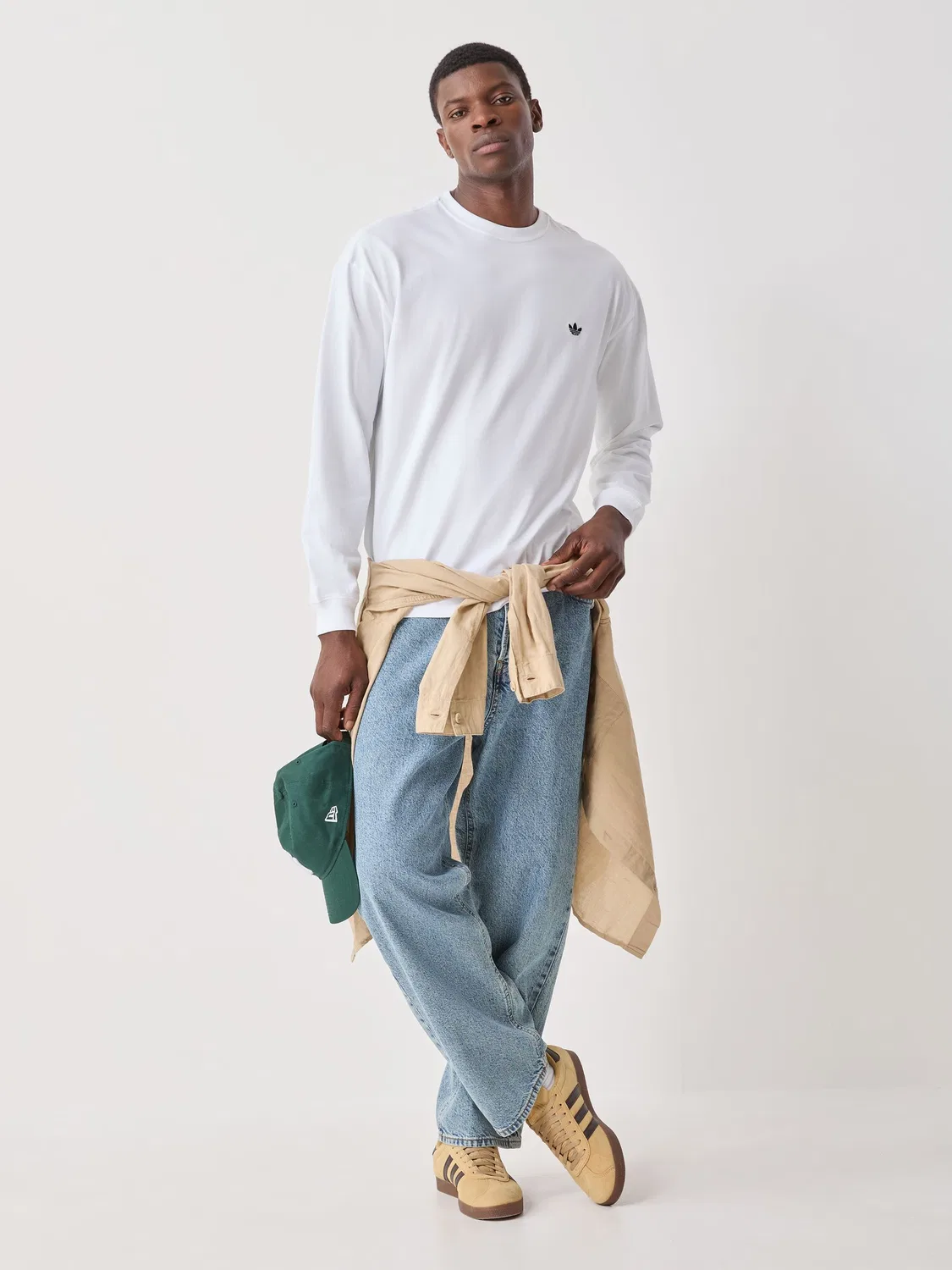 Футболка с длинным рукавом Trefoil Essentials, adidas Originals, белый — фото 2