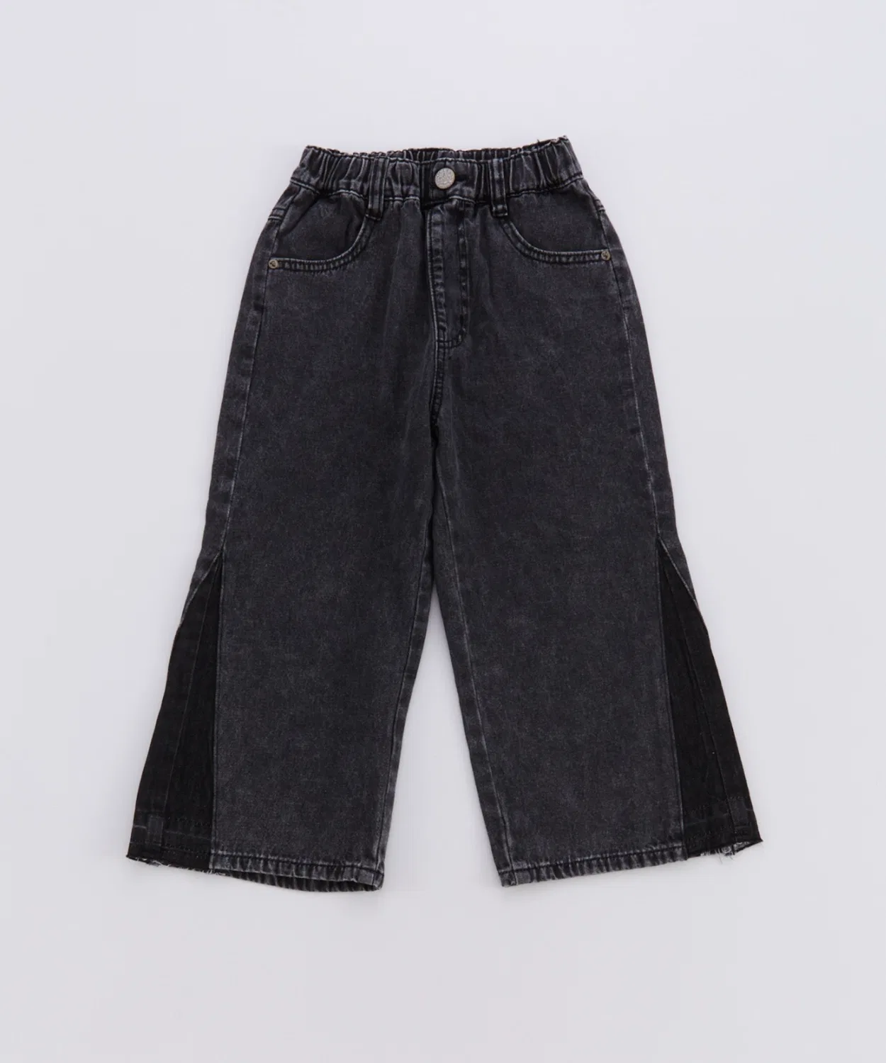 Детские джинсы с ремешком и потертостями Ocean&Ground, Black