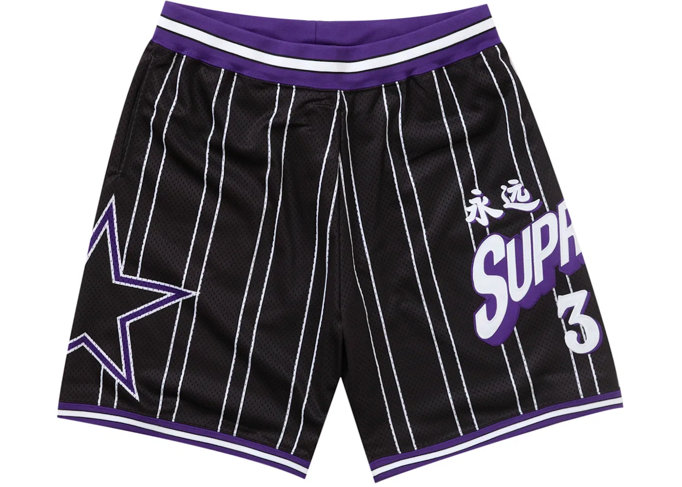 Мужские шорты с принтом Star Basketball Supreme, Черный