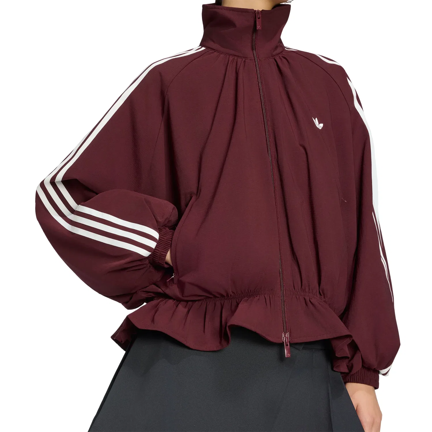 Женская куртка Blousy Oversized Track Top Asia Sizing 'Shadow Red' adidas, Shadow Red — фото 3