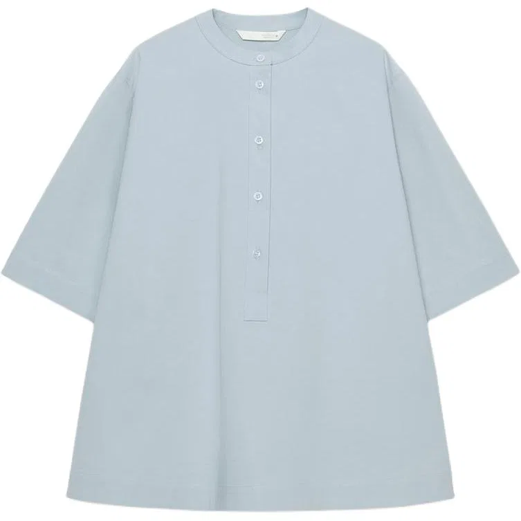 Женская рубашка с круглым вырезом Blue Gray ZARA