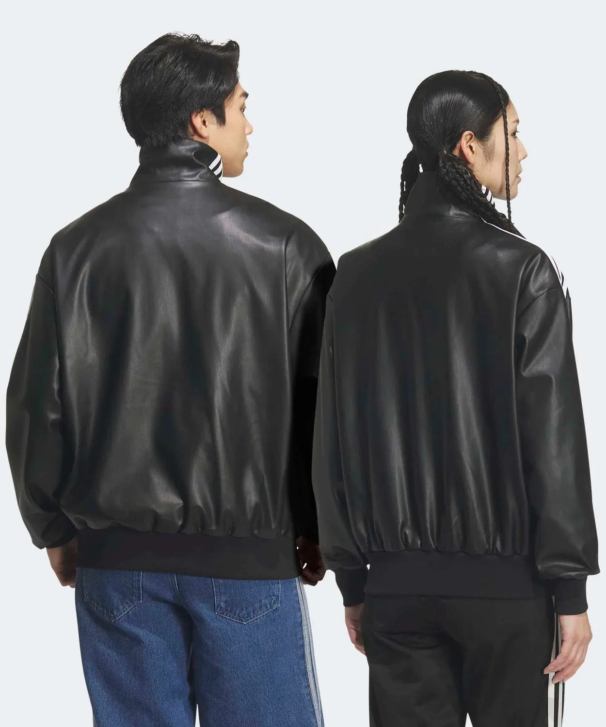 Мужское оверсайз-джерси с логотипом Adidas Originals, модель Treser 3S Track Top Adidas, Black — фото 3