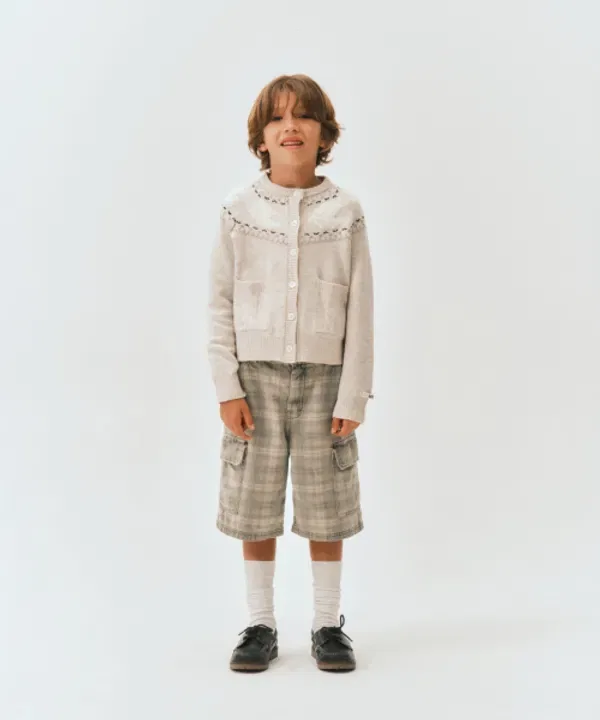 Кардиган вязаный ангел праздничный Sater Kids, кремовый — фото 4