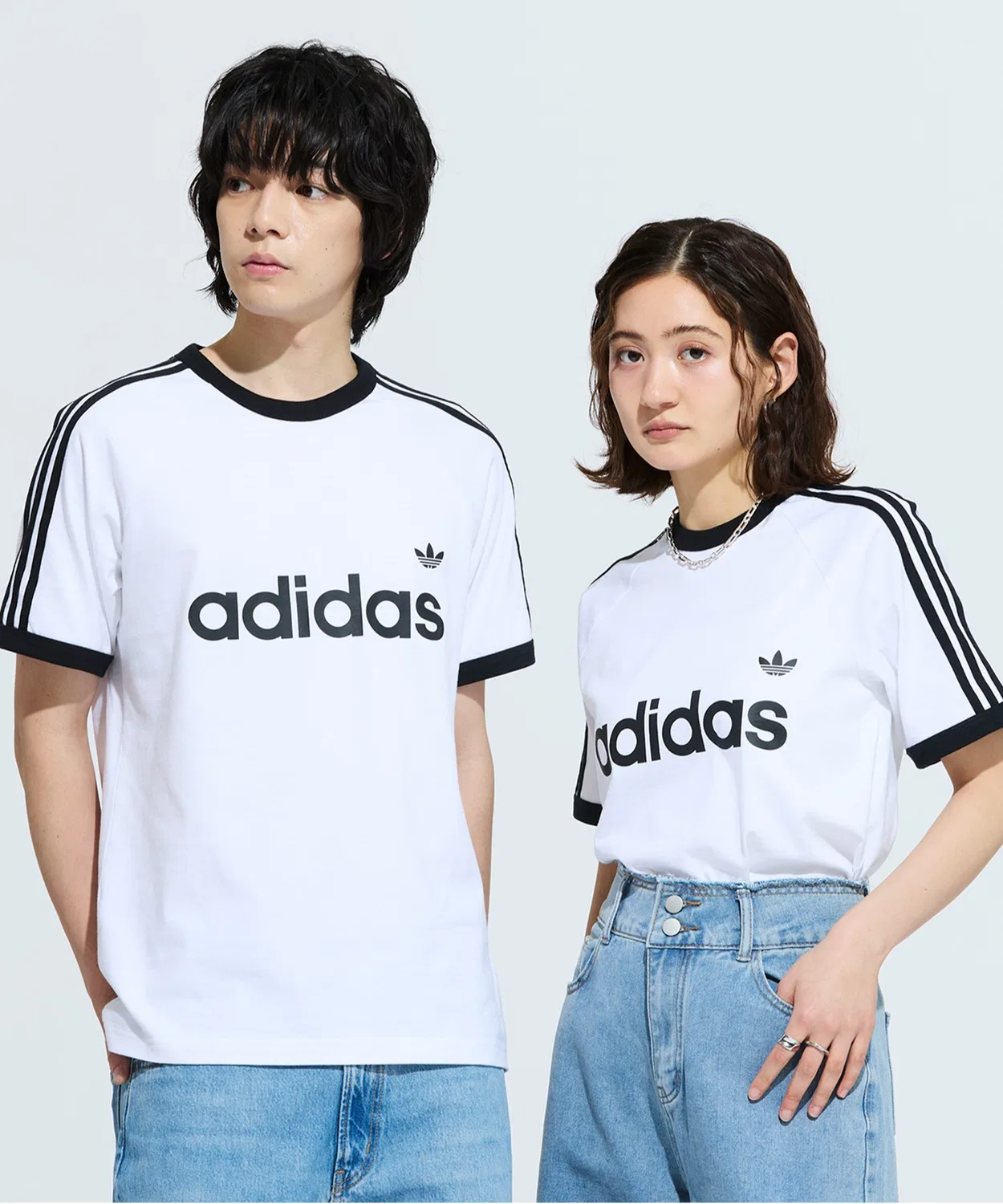 Футболка с длинным рукавомSlim Ringer T-Shirt Adidas Originals, Белый