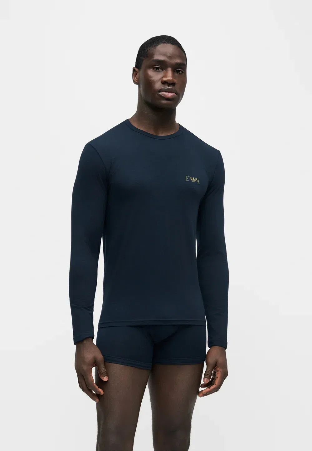 Рубашка с круглым вырезом и рукавом Emporio Armani, Dark Blue