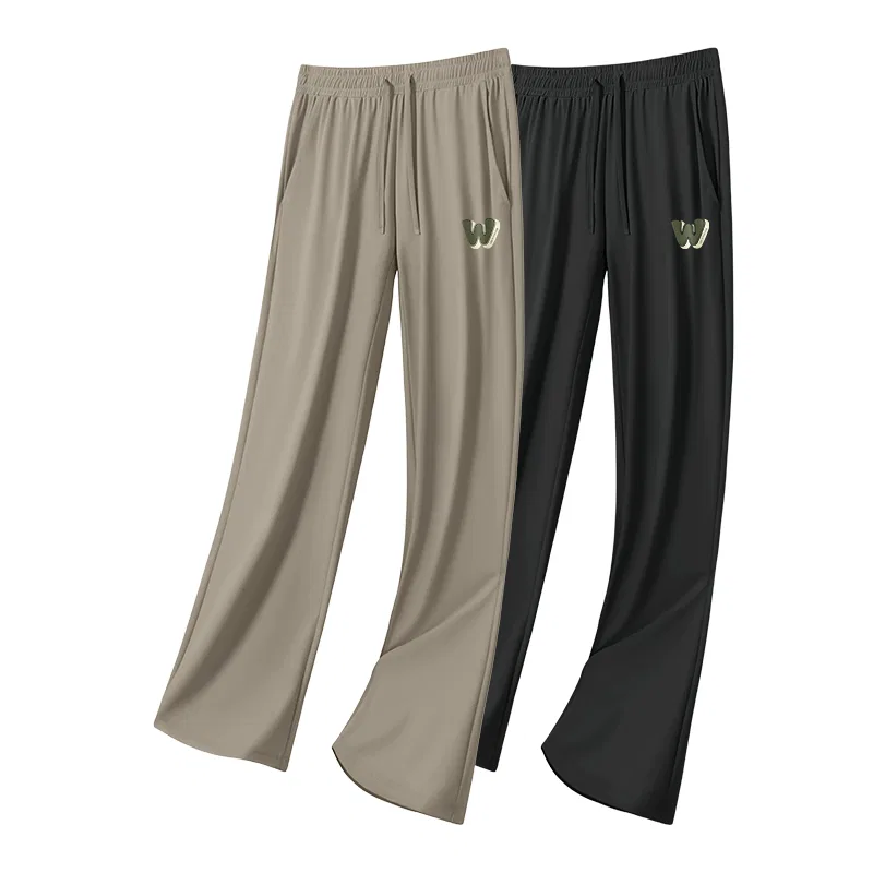 Детские повседневные штаны с принтом 2 Pack MINISO, Khaki (Ma Green Letter Pants Logo)+Black (Ma Green Letter Pants Logo)