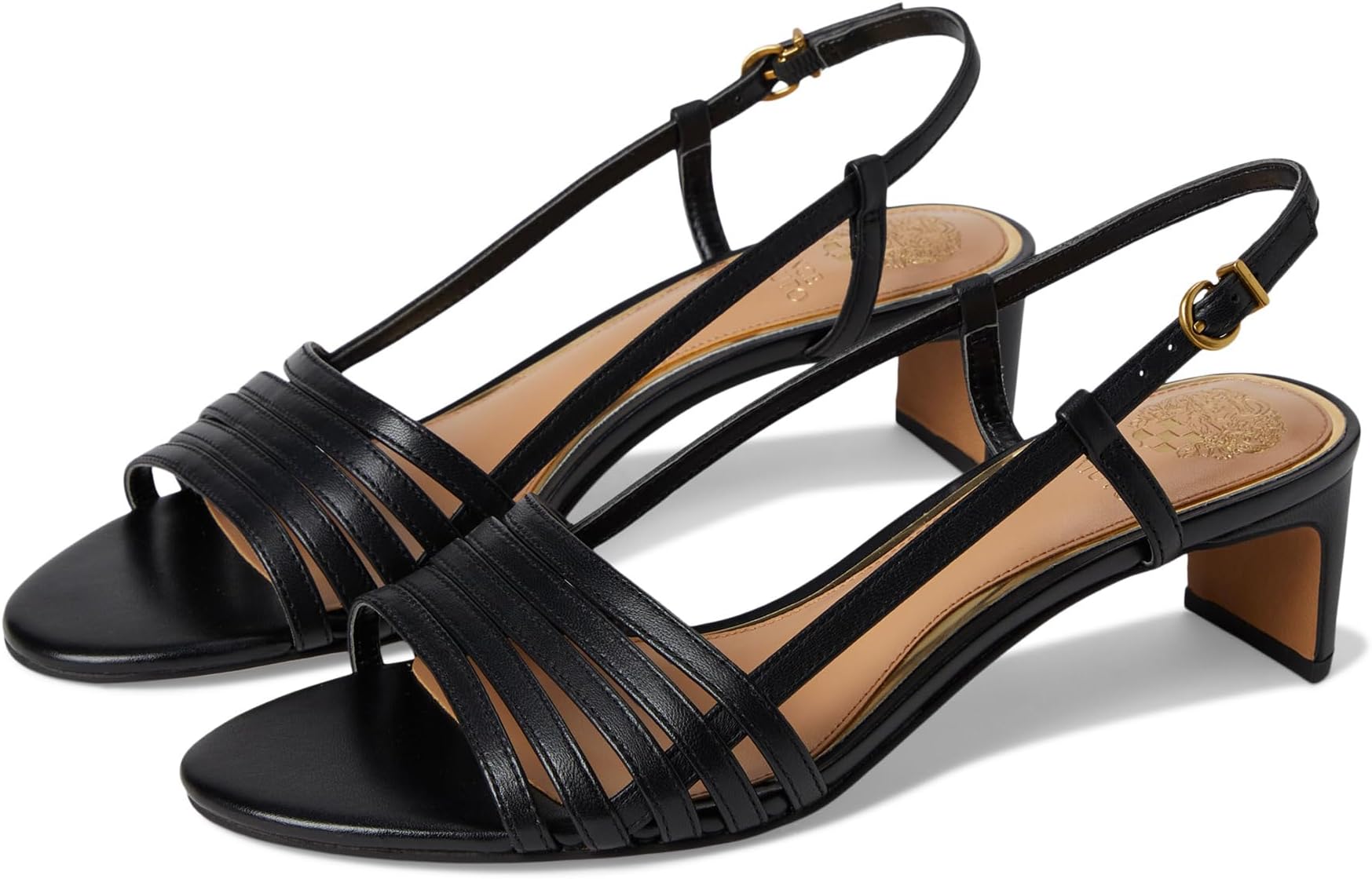 Туфли Vince Camuto Layton Strappy Kitten Heel Sandals, Black