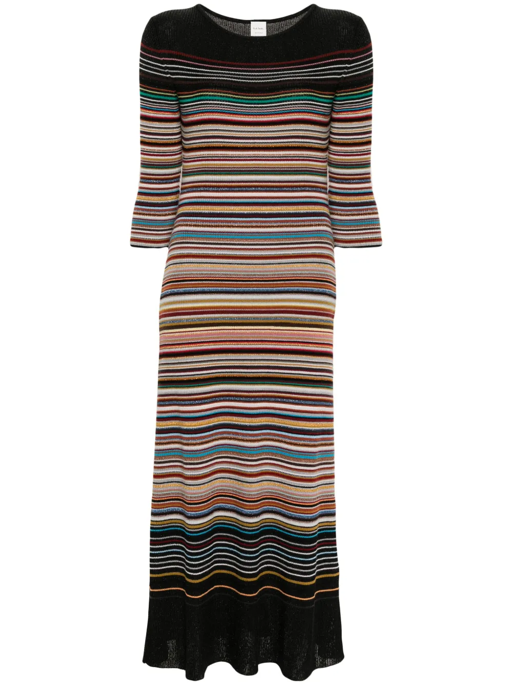 

Трикотажное платье миди в полоску Signature Stripe Paul Smith, черный