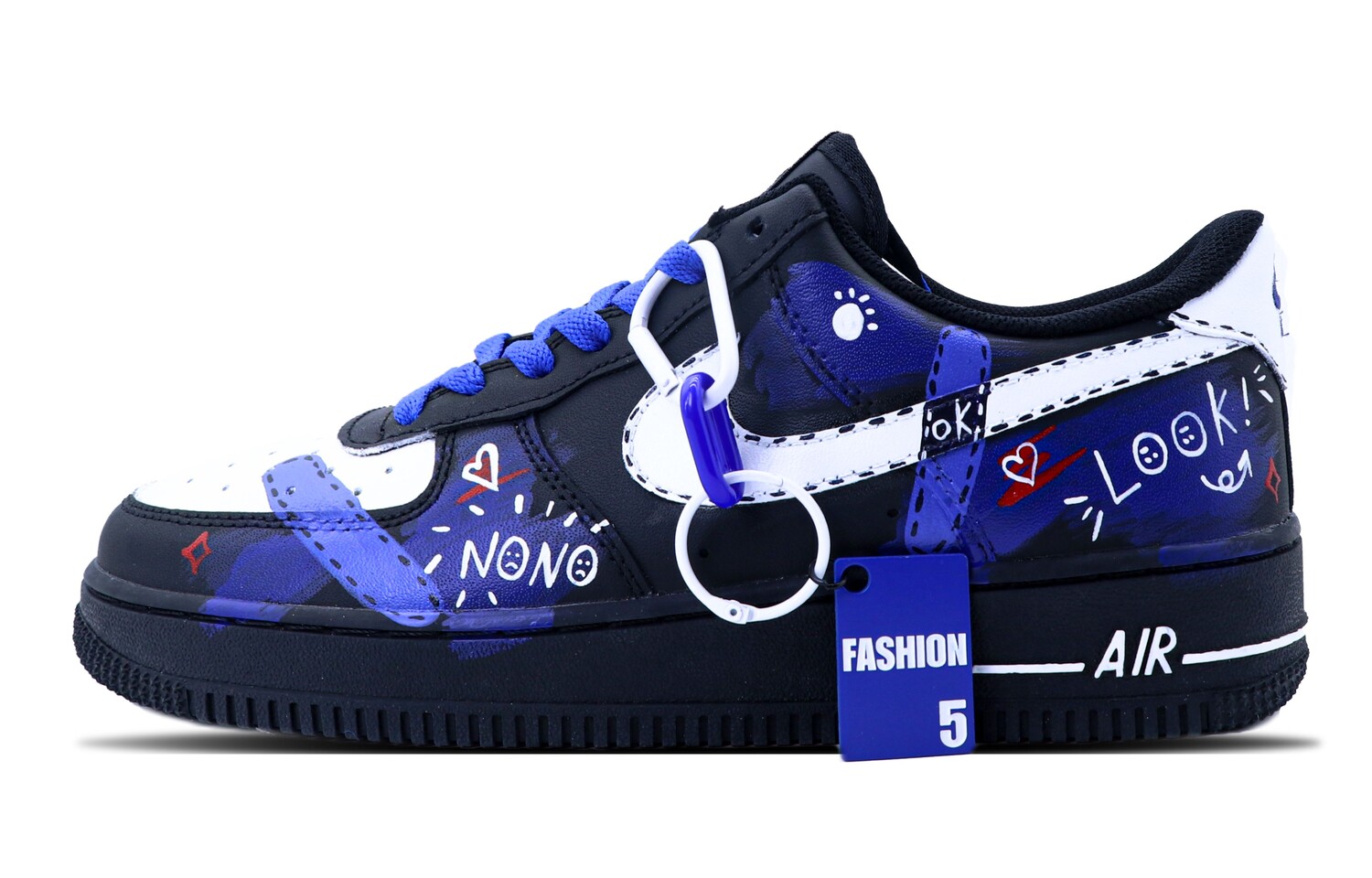 

Кроссовки Nike Air Force 1 Skateboarding Shoes Women's Low-top Blue, черный