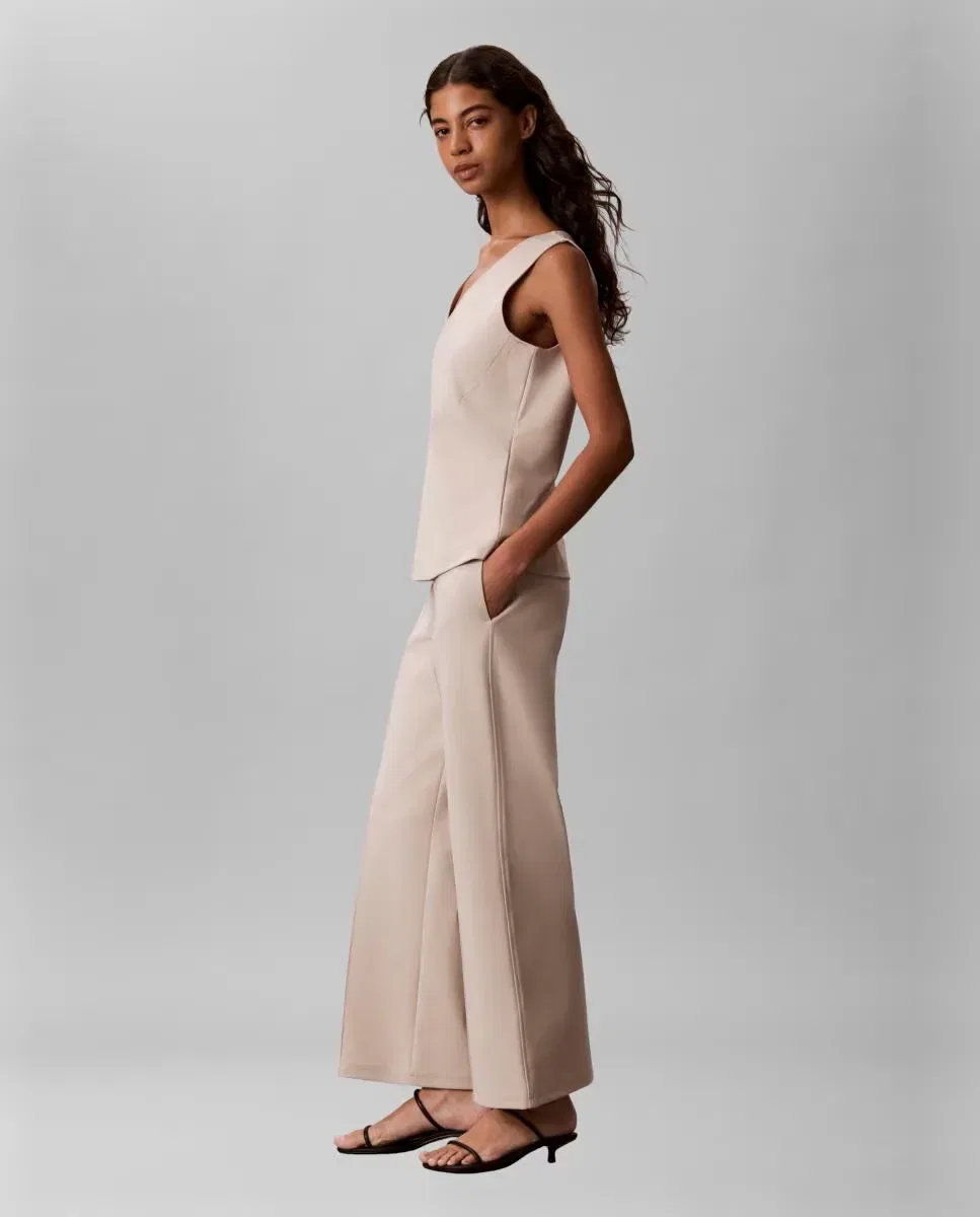 Женские широкие брюки Calvin Klein, Beige — фото 4