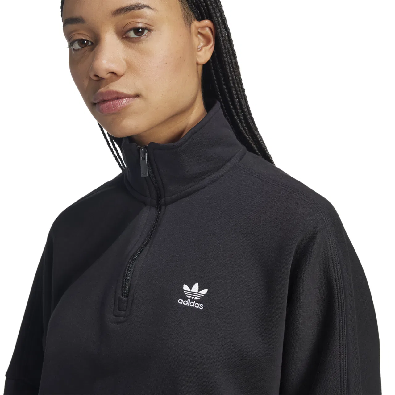 Женский свитшот Trefoil Essentials H/Z Adidas, черный — фото 4