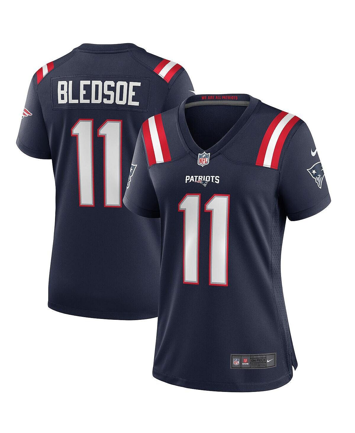 

Женская футболка drew bledsoe navy new england patriots game для пенсионеров Nike, синий