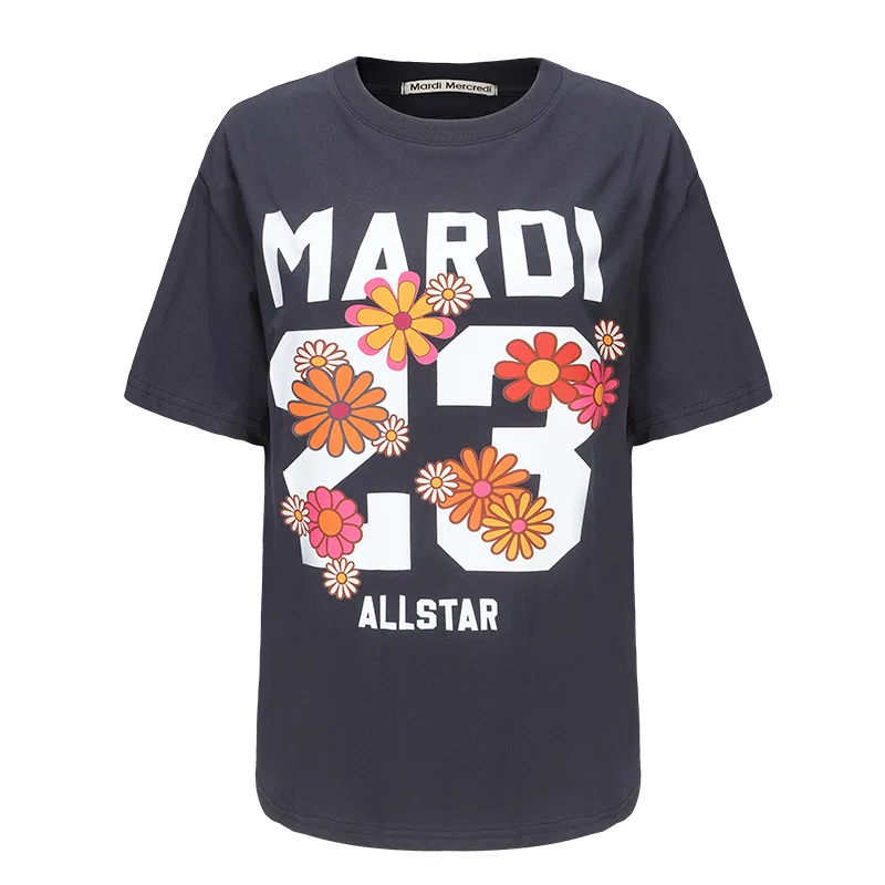 Детская футболка с принтом Mardi Mercredi, Dark Navy Blue