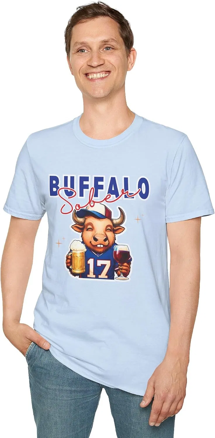 Мужская футболка с принтом Buffalo Sober Tee, светло-синий — фото 3