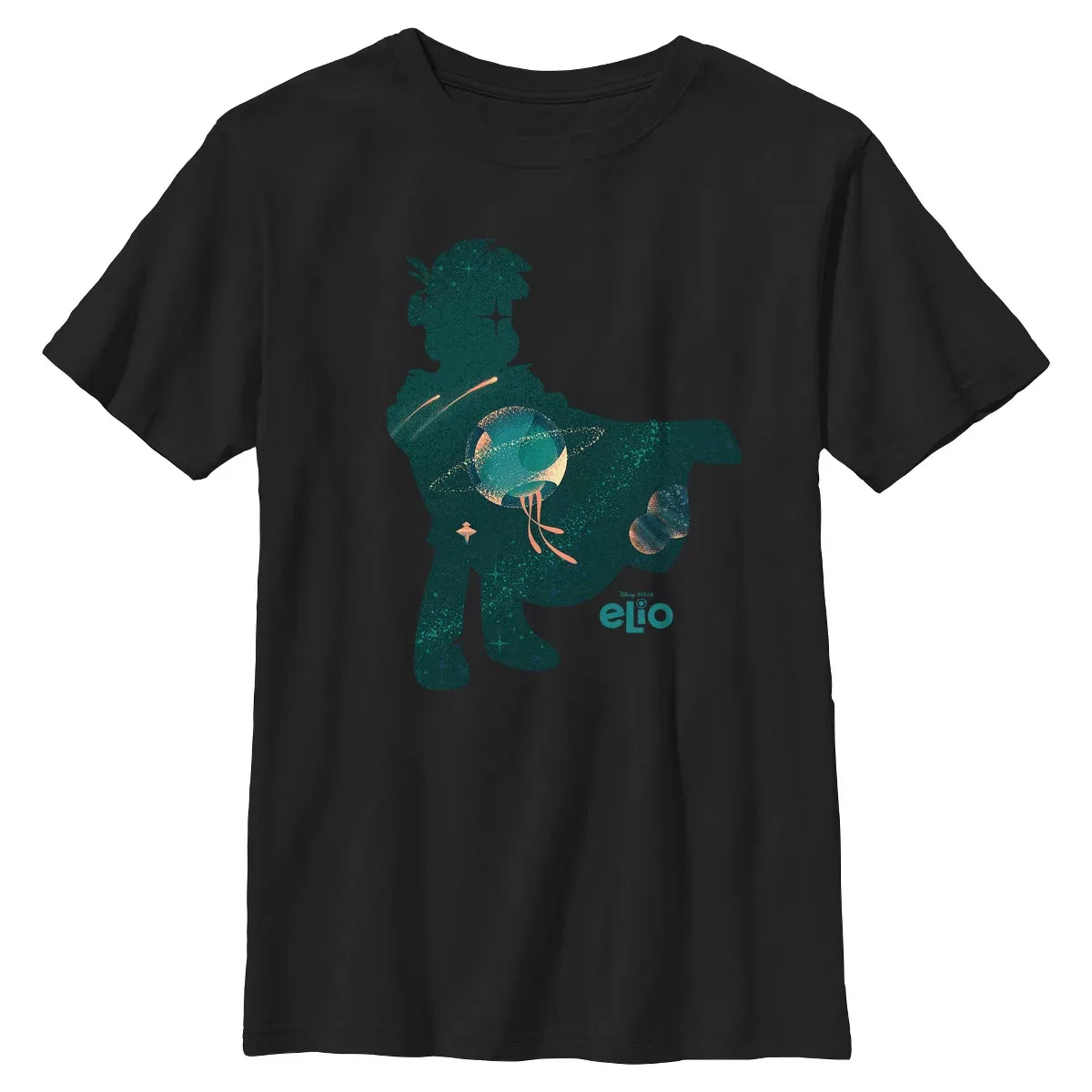Детское футболка с принтом Elio Space Silhouette Disney, Black