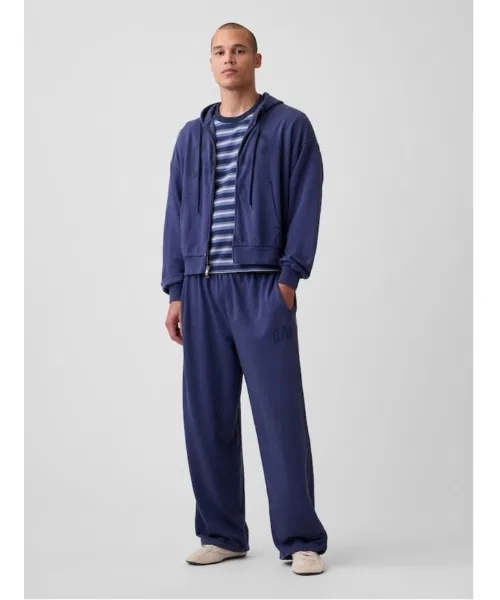 Мужские широкие спортивные брюки с логотипом GAP, Navy