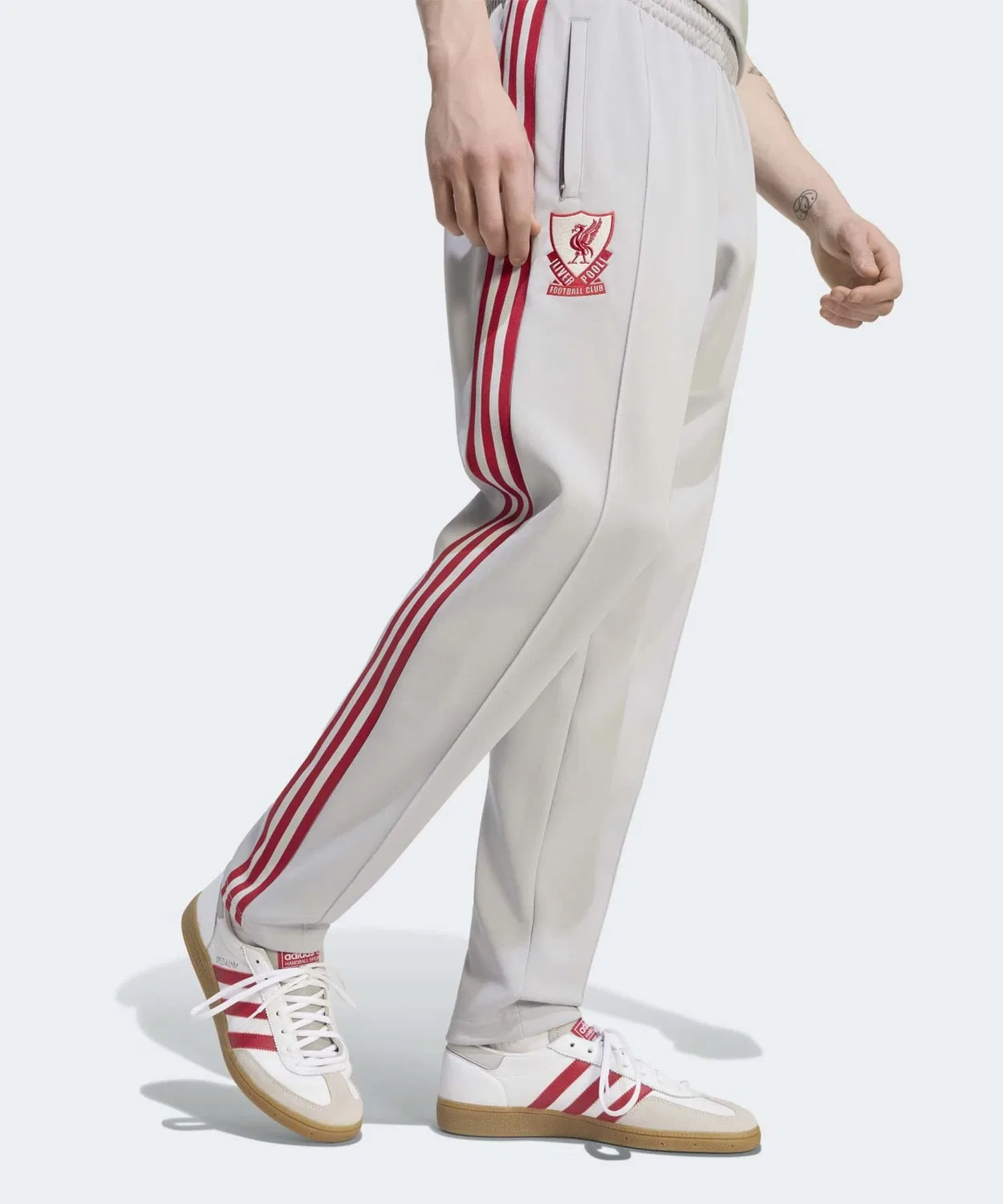 Мужские спортивные штаны с принтом Liverpool FC Originals Track Pants Adidas, Серый — фото 3