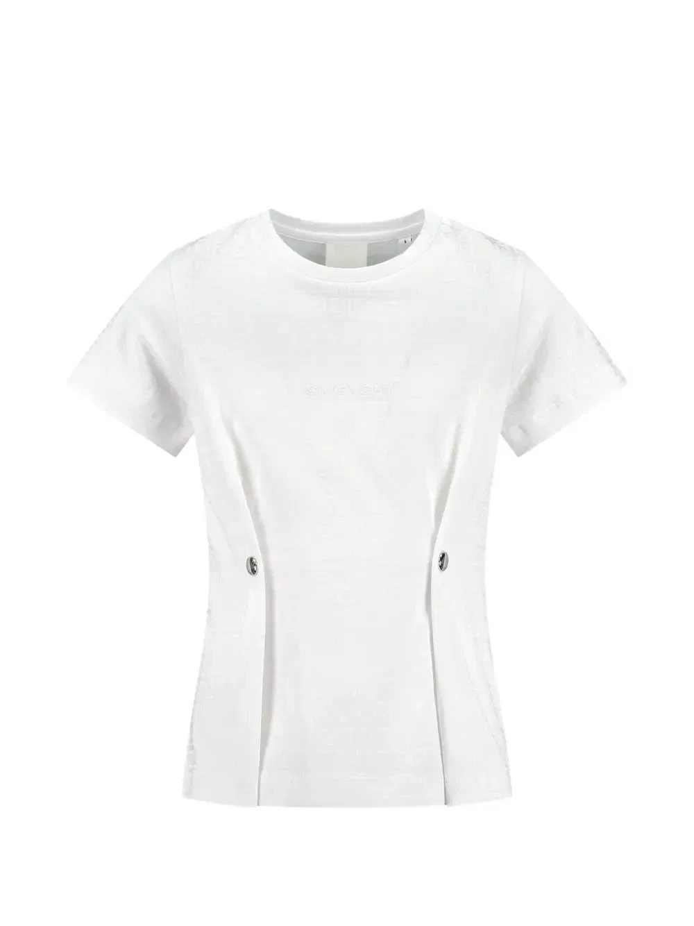 Футболка с 4G узором и пуговицами Givenchy Kids, белый