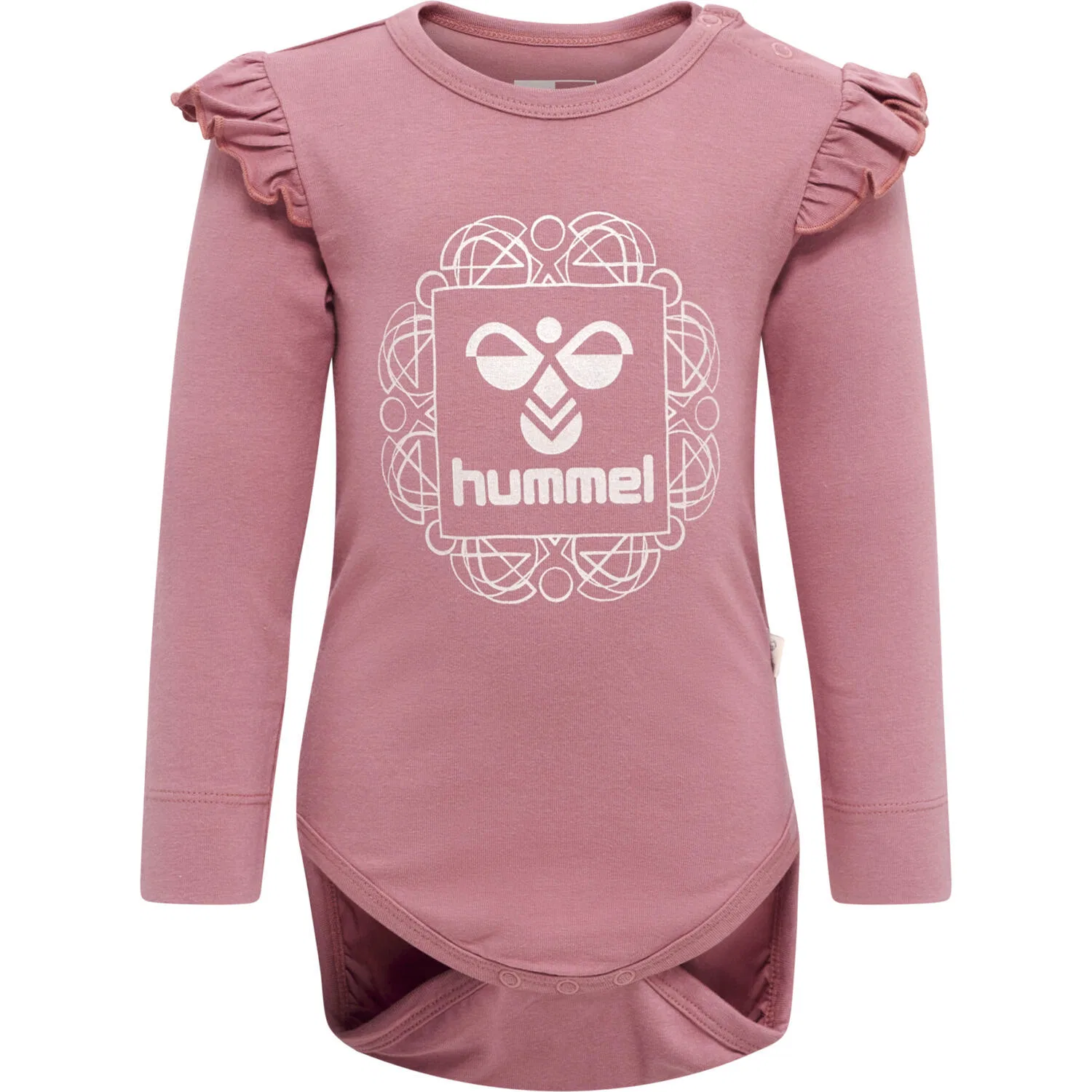 Детский хлопковый боди с длинным рукавом Hummel Frik, Rosa Pastellrosa Hellrosa
