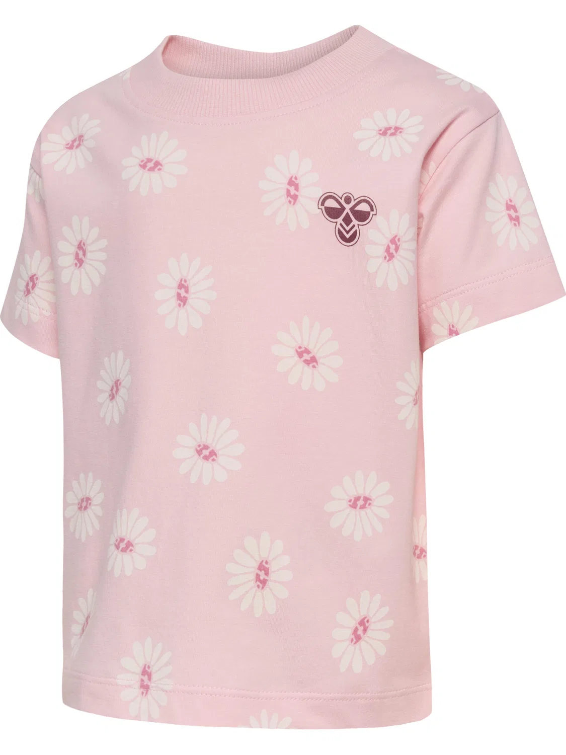 Детская футболка свободного кроя с цветочным принтом Hmlmini Loose Flower T-Shirt S/S Hummel, Роза — фото 4