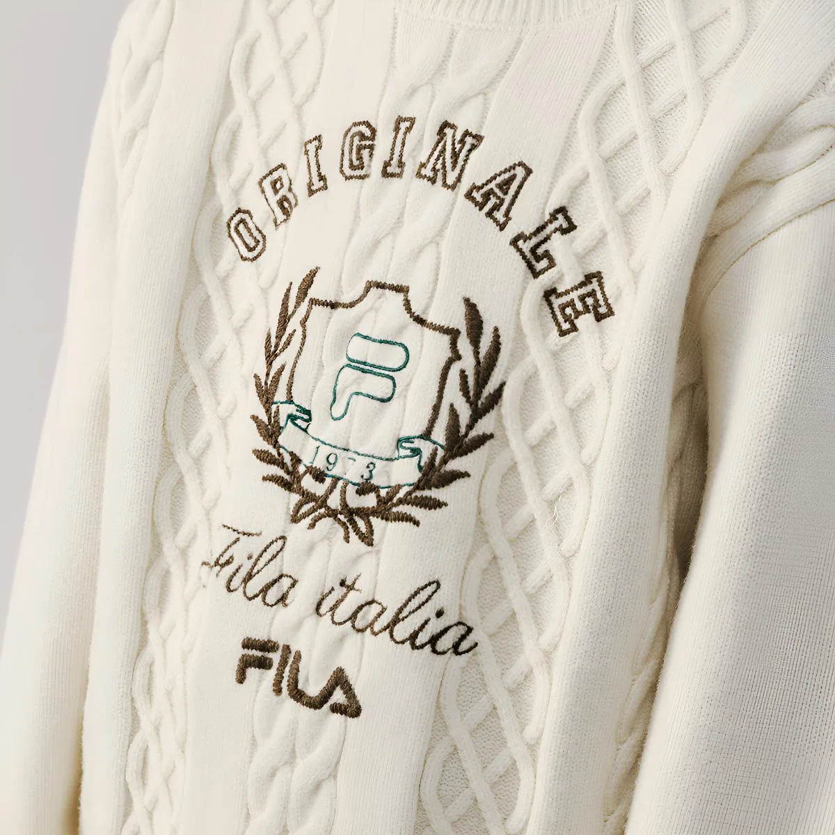 Детский свитер с круглым вырезом Maltose White FILA KIDS — фото 4