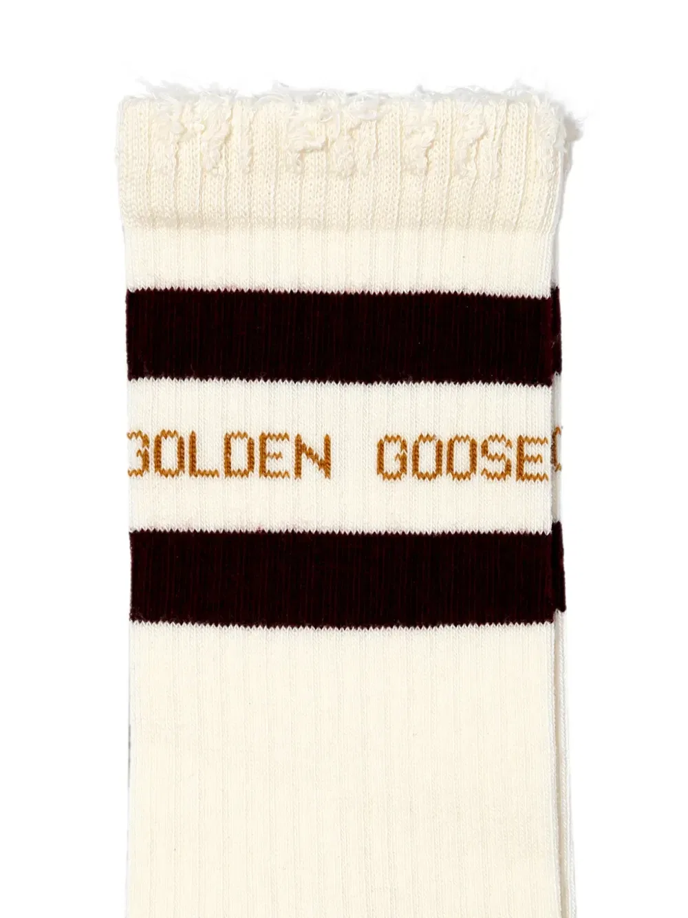 Потертые хлопковые носки Golden Goose, бежевый — фото 2