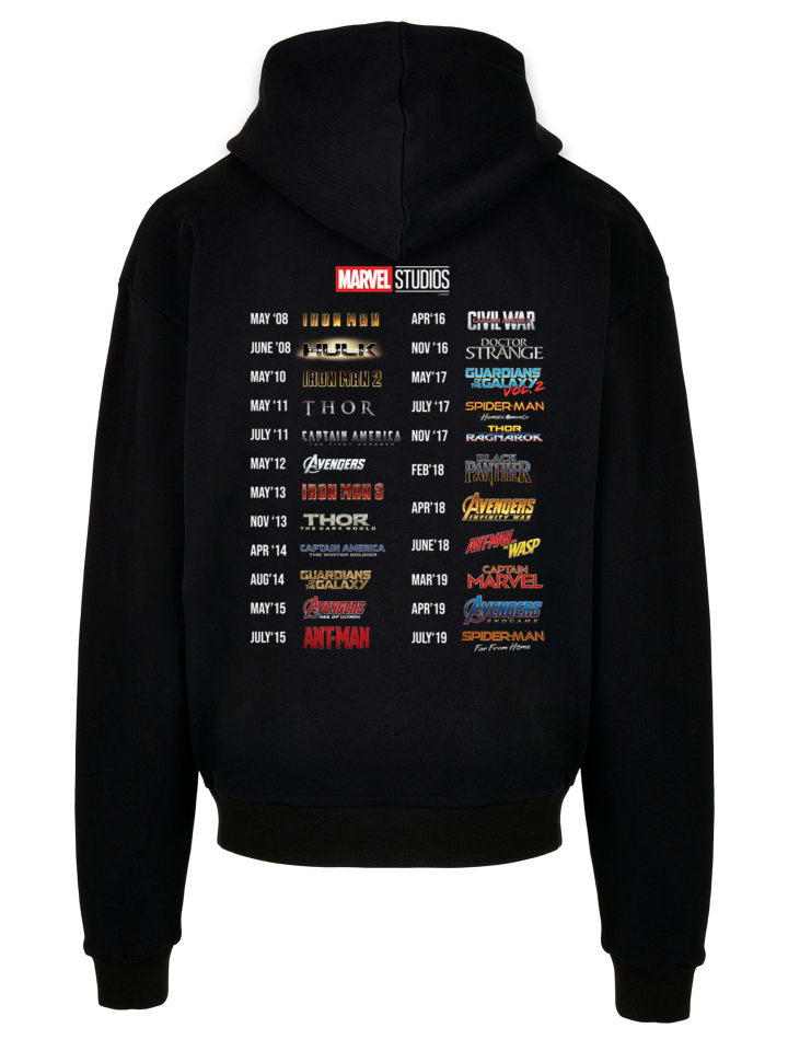 

Ультратяжелая толстовка с капюшоном Marvel Studios 10 Years Of Movies черного цвета F4NT4STIC