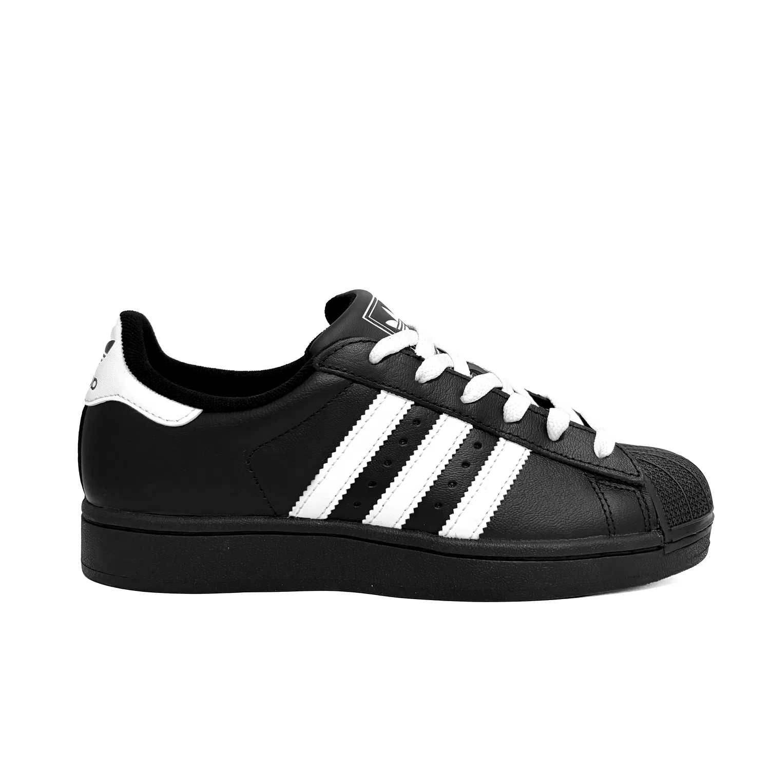 Кроссовки для скейтбординга Superstar 2 Leather Low top Kids' Skateboarding Shoes Black Teenagers Adidas Originals — фото 3