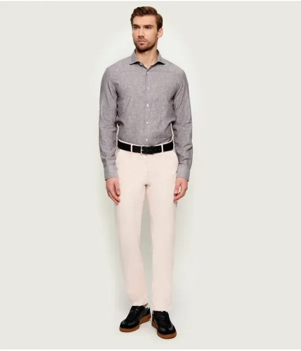 Льняная рубашка H-HANK-SP-B1-C1-261 slim fit Boss, серый — фото 2