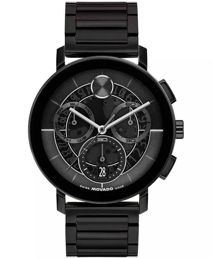

Мужские часы Bold Evolution 2.0 Swiss Quartz Chrono с ионным покрытием, черная сталь, 42 мм Movado