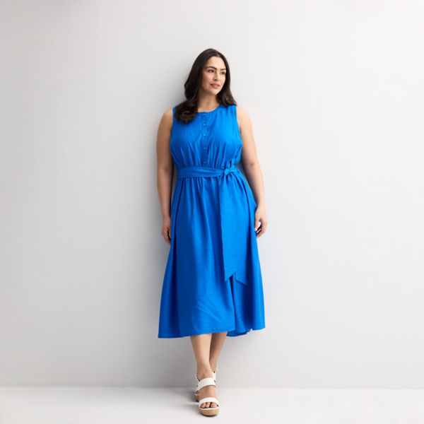 

Женское платье без рукавов с пуговицами спереди Nine West, цвет santorini blue