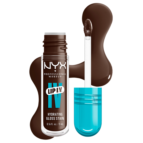 Увлажняющий-пигментирующий блеск для губ 06 эспрессо, 5 мл Nyx Professional Makeup Lip iv hydrating gloss stain, цвет 06 espresso soak — фото 3