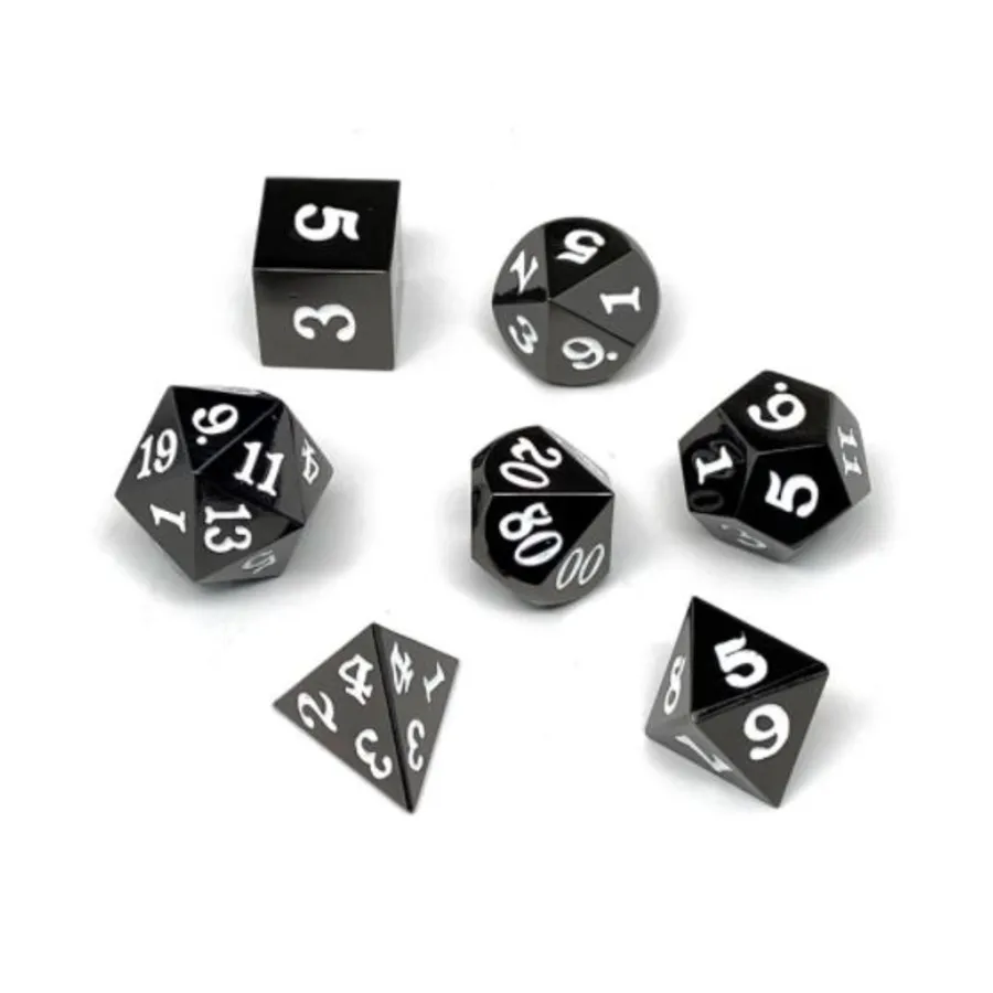 

Gun Metal с белым (7), Dice - Metal 7 Piece Poly Sets (Easy Roller Dice)