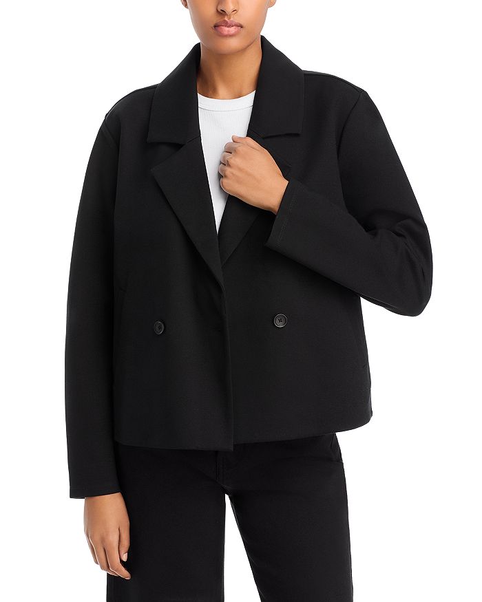 

Короткий блейзер Petites Notch с воротником Eileen Fisher, черный