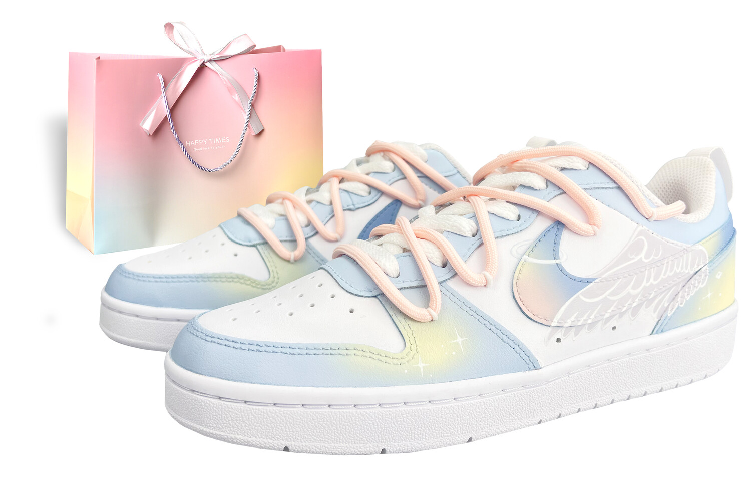 

Кроссовки Nike Court Borough Skateboarding Shoes Women's Low-top Blue/purple/pink, розовый