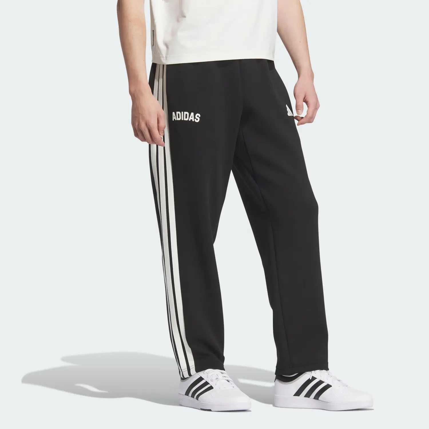 SS25 Modern Траки Низ Брюки Вязаные Спортивные Штаны Мужские Adidas, черный — фото 2