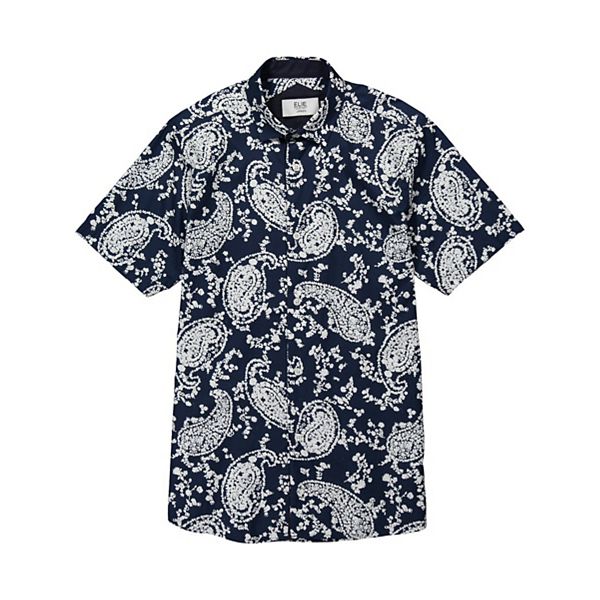 

Мужская рубашка slim fit с принтом пейсли Elie Balleh, Navy