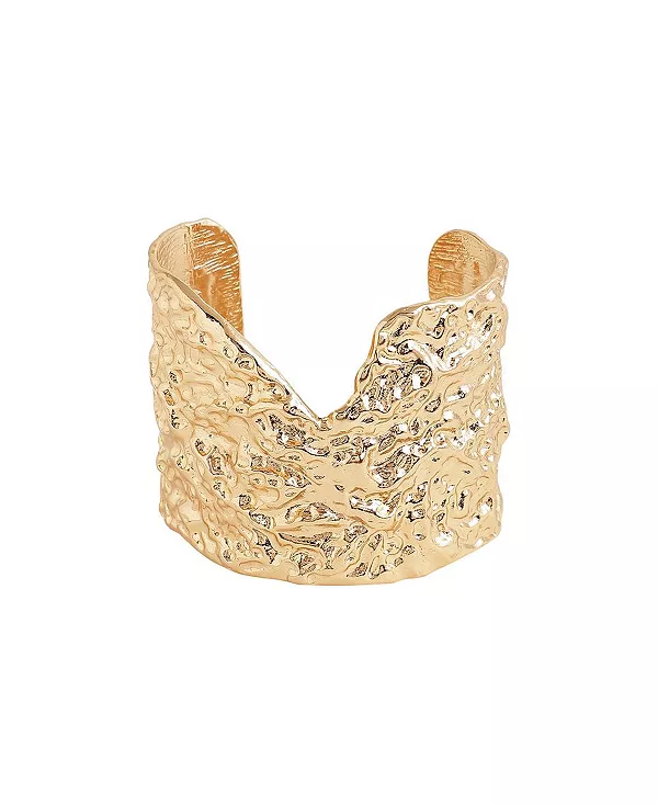 

Женский зеленый браслет-манжета с помятым узором Sohi, beige