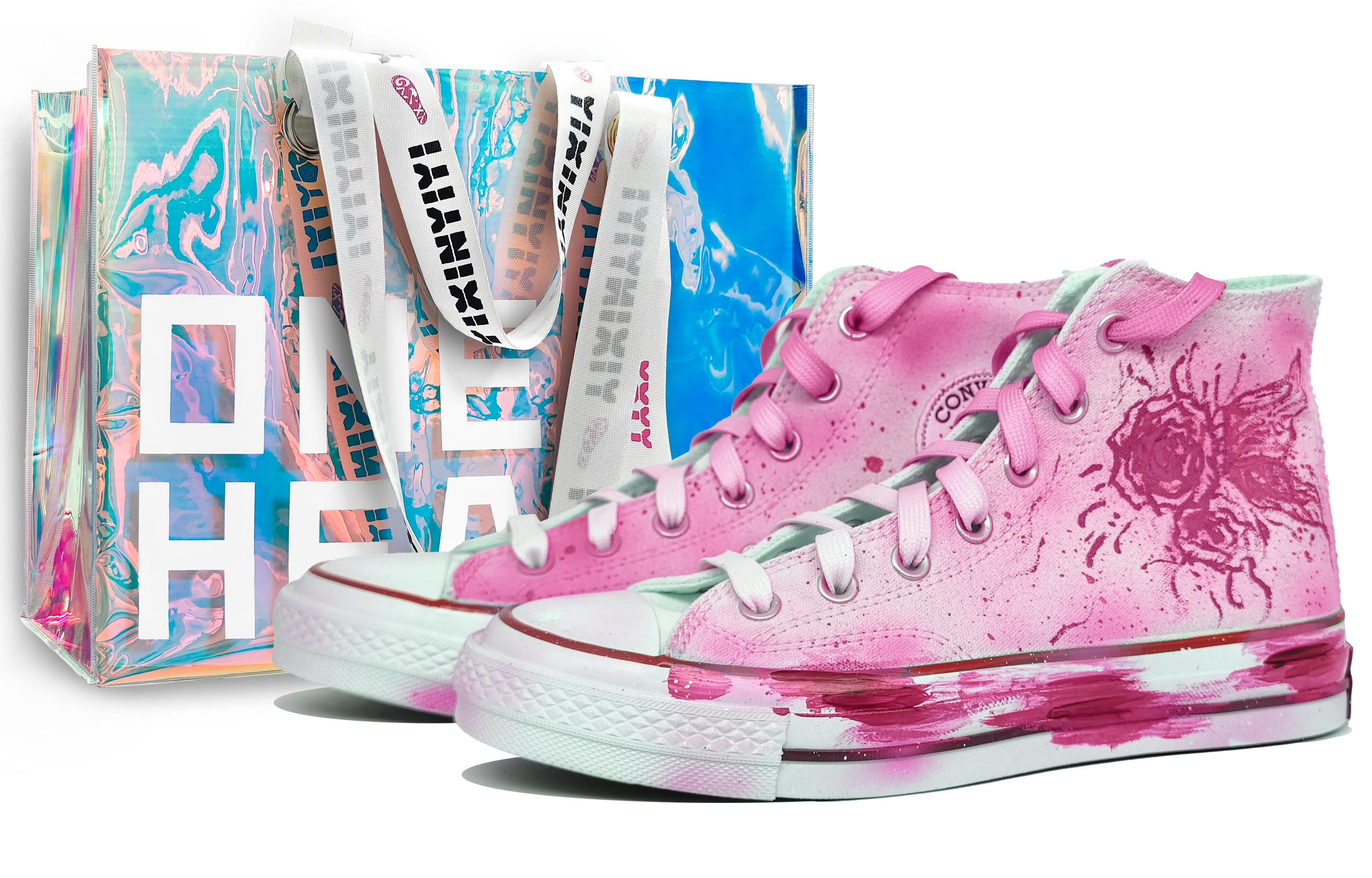Converse Износостойкие высокие парусиновые туфли Chuck 70, унисекс, розовые