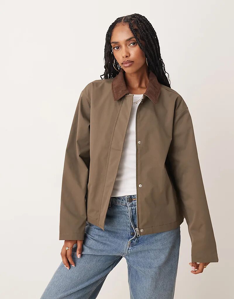 

Рабочая куртка JJXX коричневого цвета с воротником-стойкой