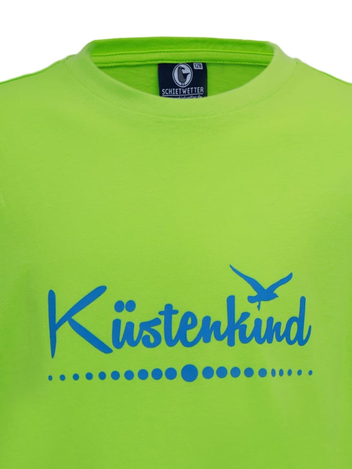 Футболка SCHIETWETTER Küstenkind, Rundhals, цвет lime-azuro — фото 3