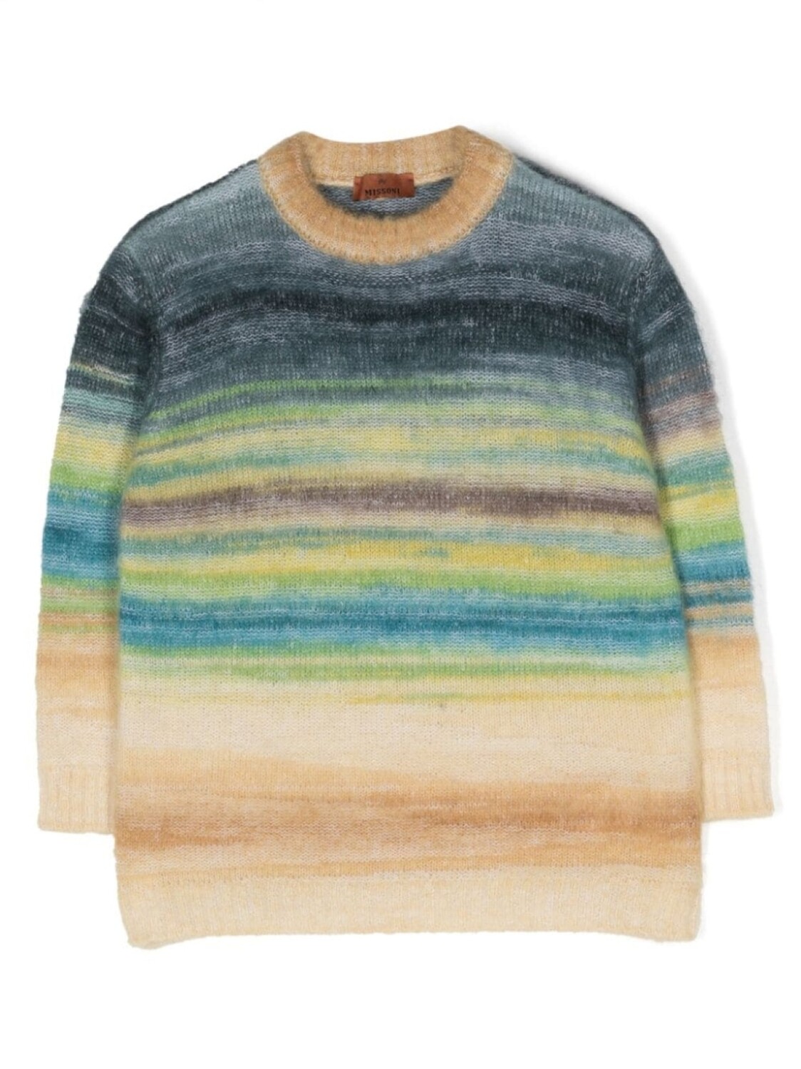 

Полосатый джемпер Missoni Kids, выполненный в технике интарсия, синий