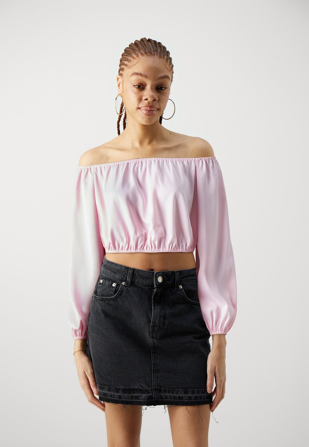 

Блуза PCMARI OFF SHOULDER CROPPED Pieces, розовый