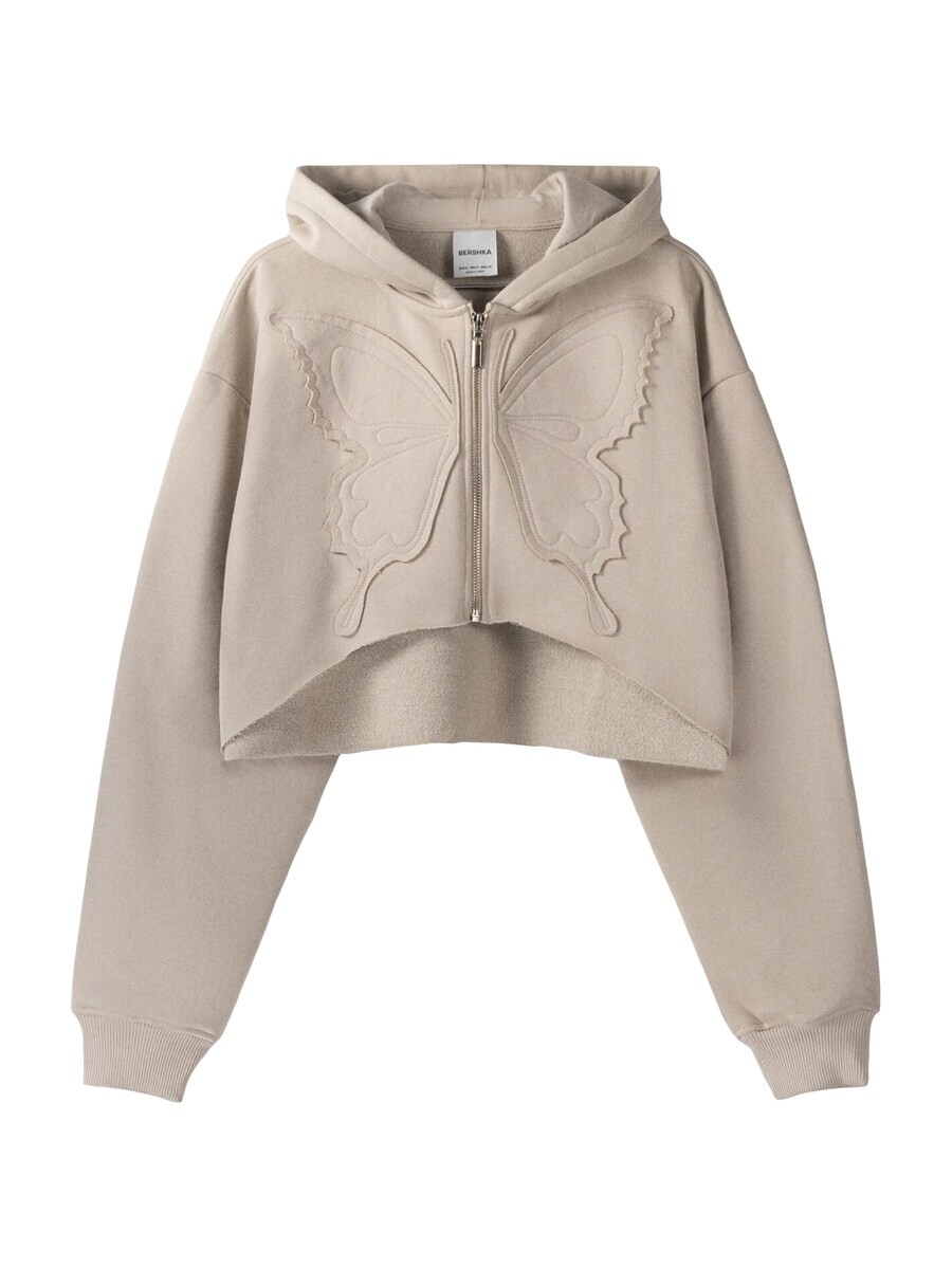 

Худи на молнии Bershka, цвет Greige