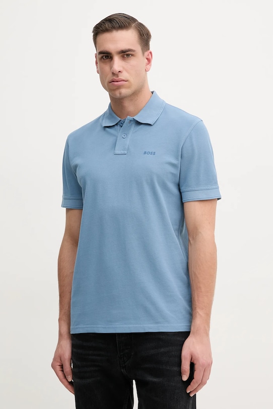 

Хлопковая поло Boss Orange, синий