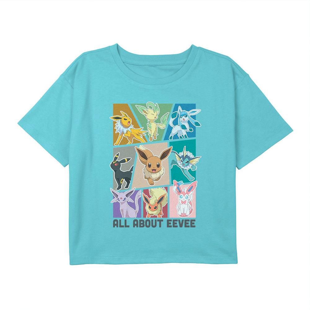 

Футболка Pokémon All About Eevee Evolutions для девочек 7–16 лет Licensed Character, синий